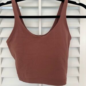 lululemon athletica cropped sports bra in dusty rose